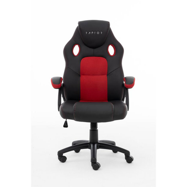 Raptor Gaming Stuhl GS-40 PU + Fabric schwarz/rot (RG-GS-40-BLACK/RED) (RG-GS-40-BLACK/RED)