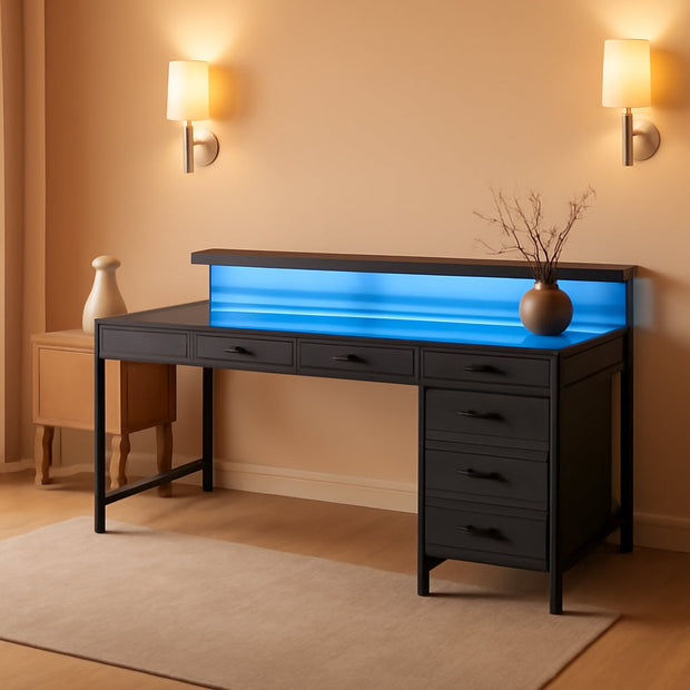 47 Inch RGB Gaming Desk For Home Office And Gaming Setup