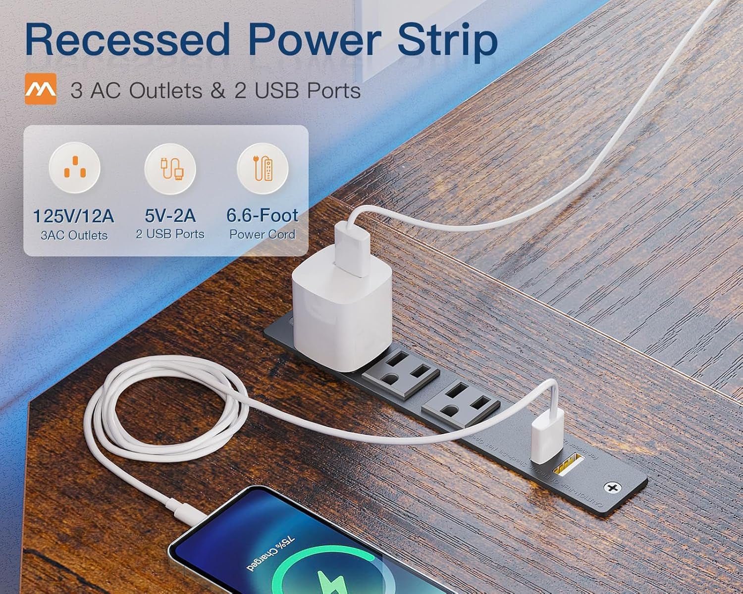 66 Inch L Shaped Gaming Desk With USB Ports CPU Stand