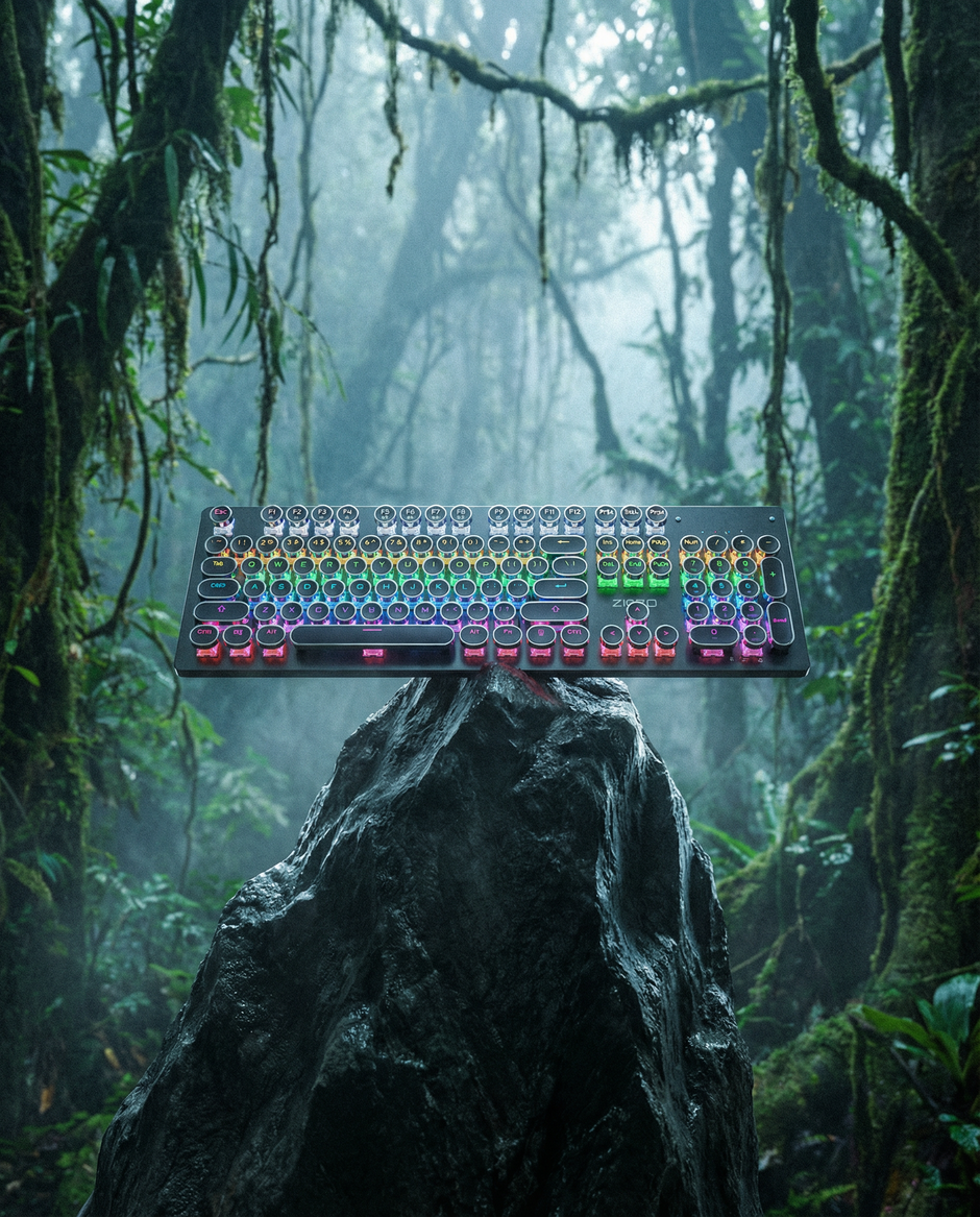 Retro Punk Mechanical Gaming Keyboard RGB Backlit