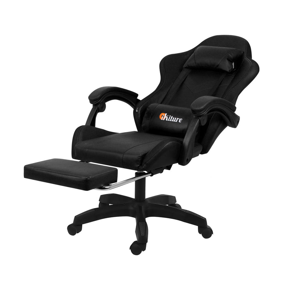 NNEED Racing Gaming Chair 7 RGB LED 8 Points Massage Black