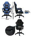 NNEED Racing Gaming Chair 7 RGB LED 8 Points Massage Black&Blue