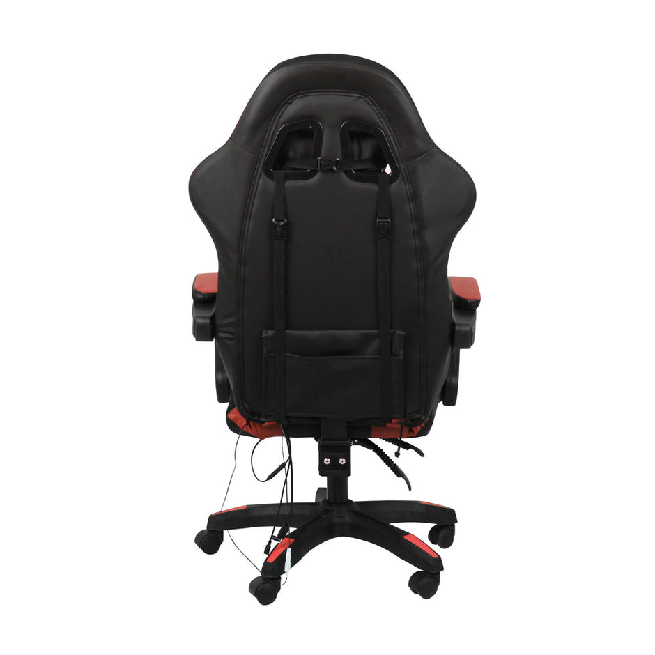 NNEED Racing Gaming Chair 7 RGB LED 8 Points Massage Black&Red