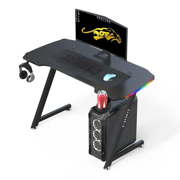 NNEDSZ 120cm New Arrive Computer Table Z Shaped Gaming Desk With RGB Led Lights Gaming Tables