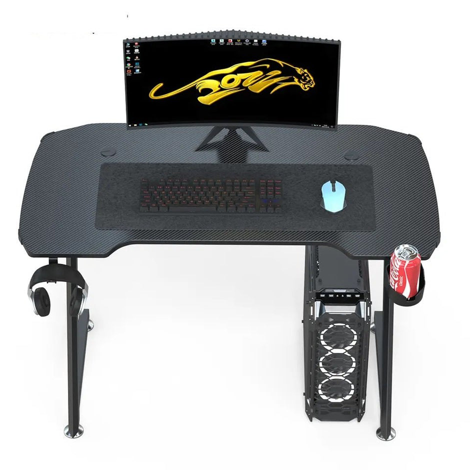 NNEDSZ 120cm New Arrive Computer Table Z Shaped Gaming Desk With RGB Led Lights Gaming Tables