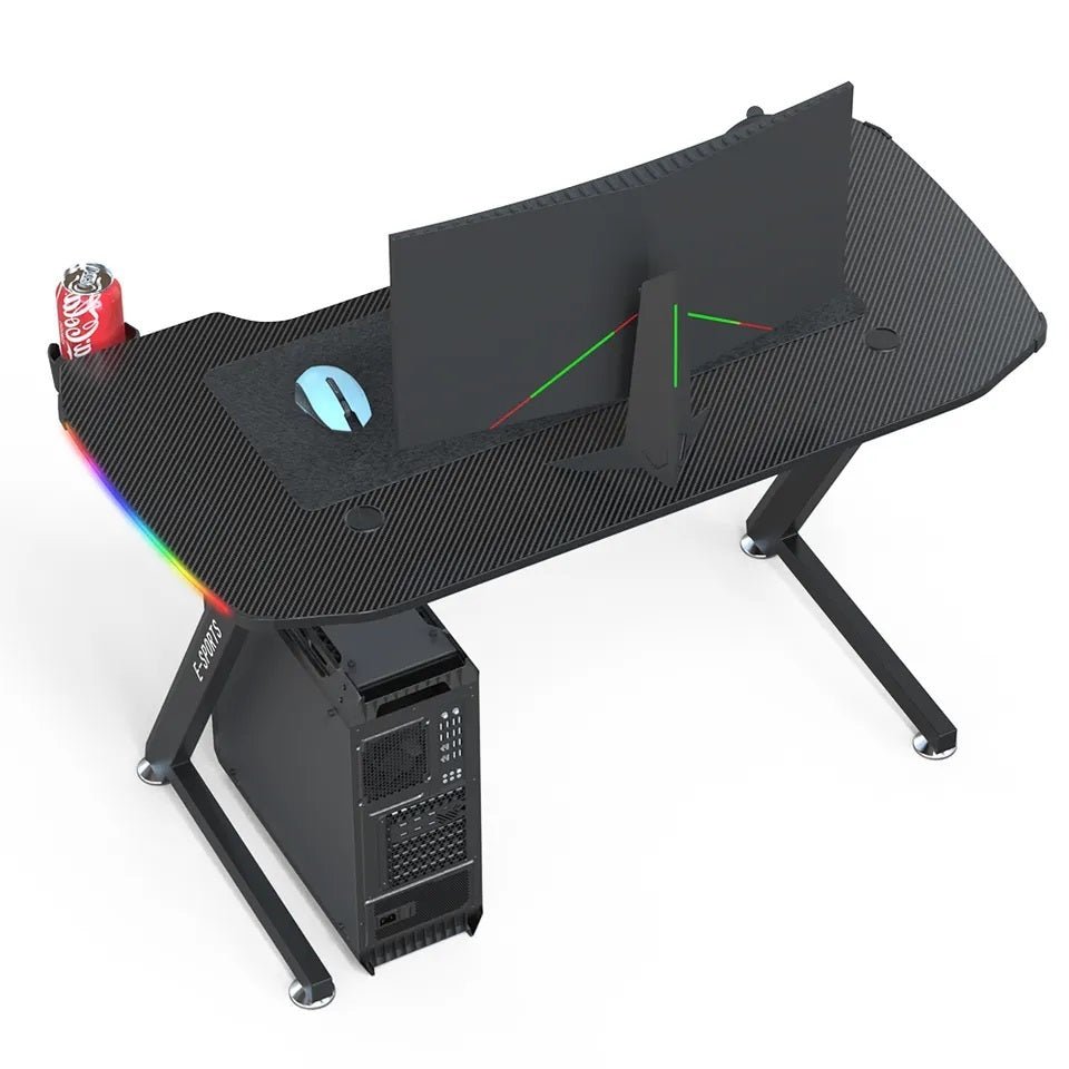 NNEDSZ 120cm New Arrive Computer Table Z Shaped Gaming Desk With RGB Led Lights Gaming Tables