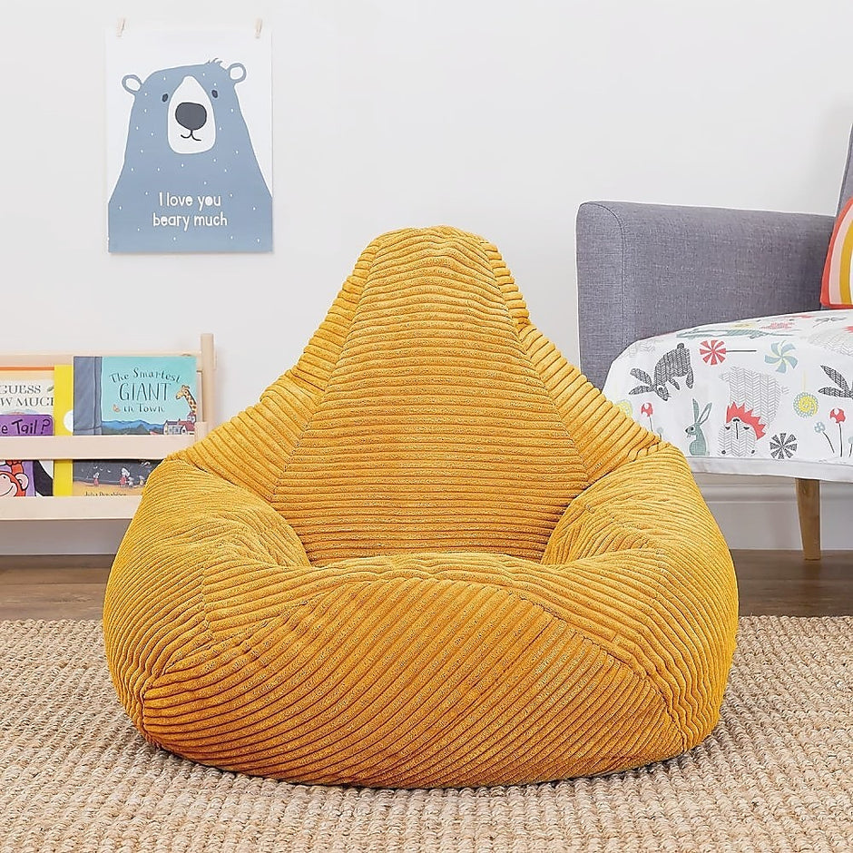 NNEDSZ Jumbo Cord Beanbag Chair Cover Unfilled Large Bean Bag - Mustard