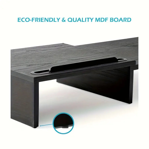 Adjustable Dual Monitor Stand Riser - Extra Long Office Desktop Organizer for 2 Monitors (Up to 48.2")