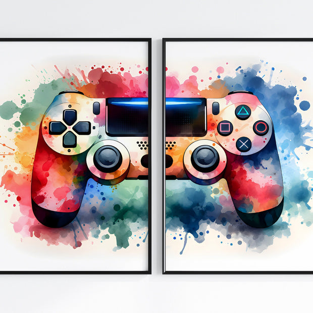 Gaming Poster 2er Set· Gaming Wandkunst · Gaming Raum Deko · Gamer Geschenk · Videospiel · Wand Deko · Esports Spiel·Deko Print· ohne Rahmen