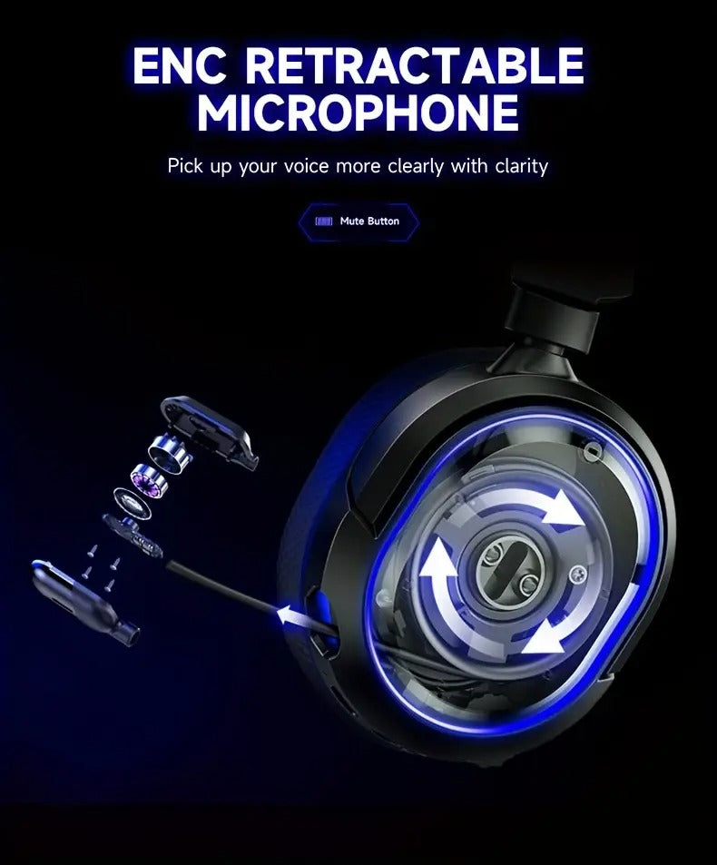 NNETM Wireless RGB Gaming Headset Surround