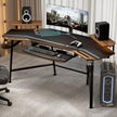 Large Wing-Shaped Gaming Desk With Keyboard Tray