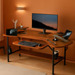 Large Wing-Shaped Gaming Desk With Keyboard Tray